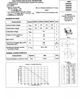 2N6339 Datasheet PDF Boca Semiconductor