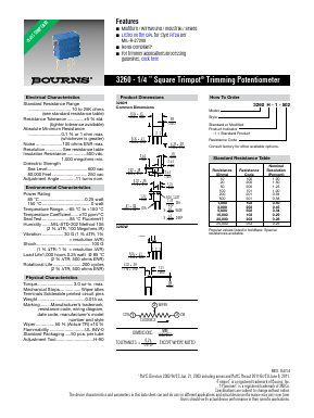 3260W-1-502Q Datasheet PDF Bourns, Inc