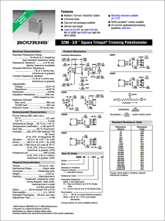 3296W-1-500 Datasheet PDF Bourns, Inc