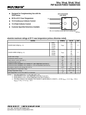TIP34A Datasheet PDF Bourns, Inc