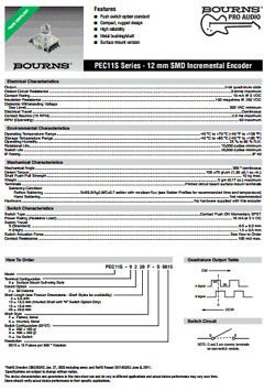 PEC11S-9215F-S0015 Datasheet PDF Bourns, Inc