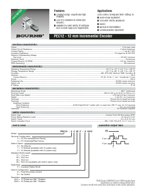 PEC12 Datasheet PDF Bourns, Inc