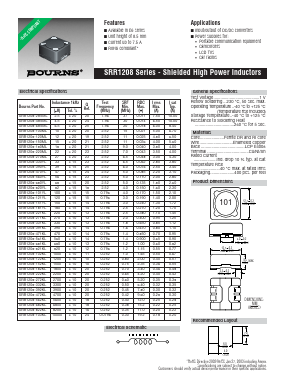 SRR1208-120ML Datasheet PDF Bourns, Inc