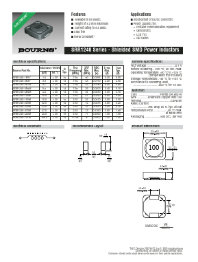SRR1240-150M Datasheet PDF Bourns, Inc