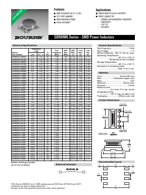 SDR0906-2R2ML Datasheet PDF Bourns, Inc