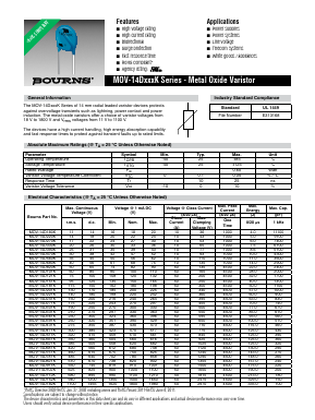 14D152K Datasheet PDF Bourns, Inc