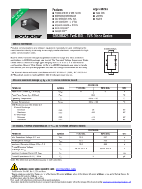 CDSOD323-TXXC-DSL Datasheet PDF Bourns, Inc