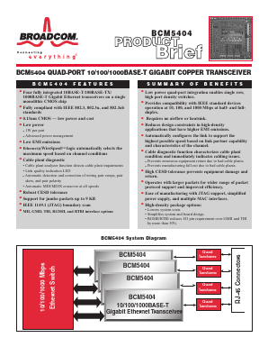 BCM5404 Datasheet PDF Broadcom Corporation