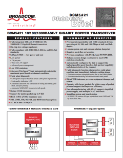 BCM5421 Datasheet PDF Broadcom Corporation