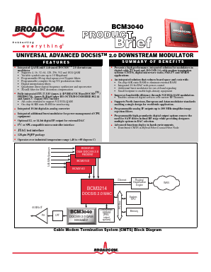 BCM3040 Datasheet PDF Broadcom Corporation