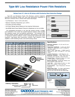 MV228 Datasheet PDF CADDOCK ELECTRONICS, INC.