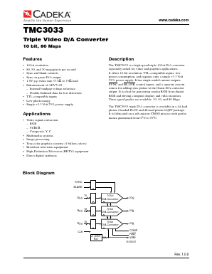 TMC3033R2C50 Datasheet PDF Cadeka Microcircuits LLC.