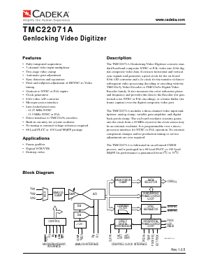 TMC22071A Datasheet PDF Cadeka Microcircuits LLC.