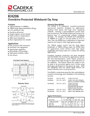 KH206 Datasheet PDF Cadeka Microcircuits LLC.