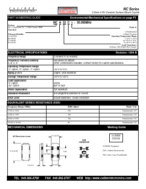 NCA32E3 Datasheet PDF Caliber Electronics Inc.