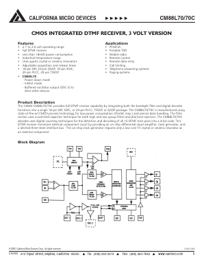 CM88L70CPI Datasheet PDF California Micro Devices Corp