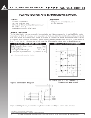 PACVGA-100T Datasheet PDF California Micro Devices Corp