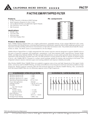 PAC101TFQT Datasheet PDF California Micro Devices Corp
