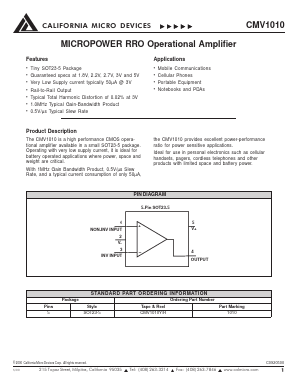 CMV1010YR Datasheet PDF California Micro Devices Corp