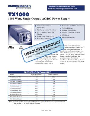 TX10005GASLPLNH Datasheet PDF C AND D TECHNOLOGIES