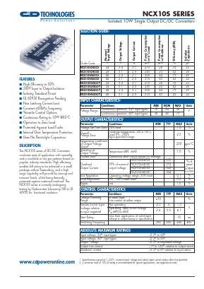 NCX10S24033 Datasheet PDF C AND D TECHNOLOGIES