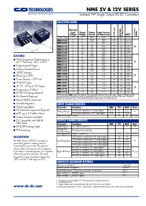 NME0524S Datasheet PDF C and D TECHNOLOGIES