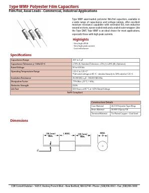 WMF2P68K-F Datasheet PDF Cornell Dubilier Electronics