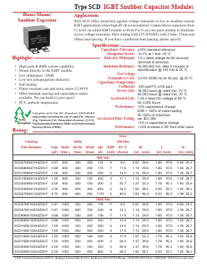 SCD334K122A3Z25-F Datasheet PDF Cornell Dubilier Electronics