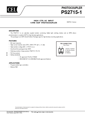 PS2715-1-V Datasheet PDF California Eastern Laboratories.