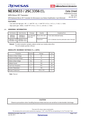 NE85633-A Datasheet PDF California Eastern Laboratories.
