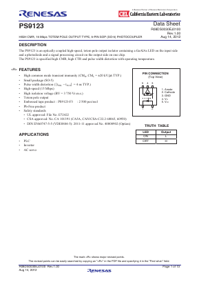 PS9123-V-F3 Datasheet PDF California Eastern Laboratories.