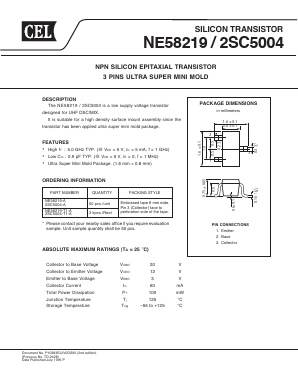 2SC5004-T1-A Datasheet PDF California Eastern Laboratories.