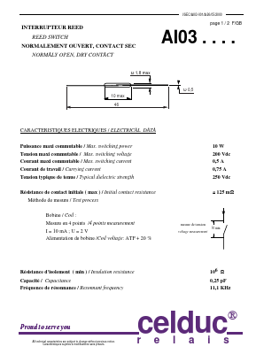 AI03 Datasheet PDF celduc-relais