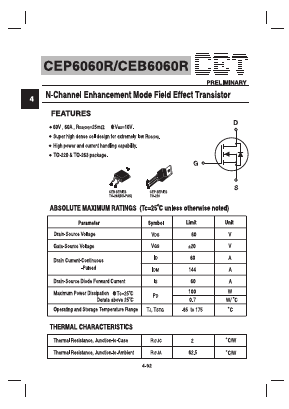 CEP6060R Datasheet PDF Chino-Excel Technology
