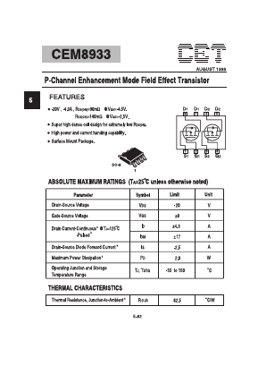 CEM8933 Datasheet PDF Chino-Excel Technology
