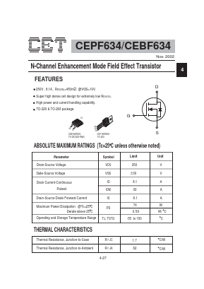 CEBF634 Datasheet PDF Chino-Excel Technology