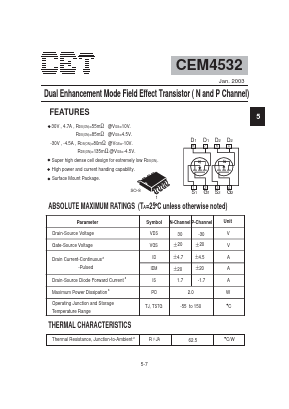 CEM4532 Datasheet PDF Chino-Excel Technology