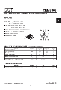 CEM8968 Datasheet PDF Chino-Excel Technology