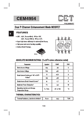 CEM4954 Datasheet PDF Chino-Excel Technology
