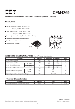 CEM4269 Datasheet PDF Chino-Excel Technology