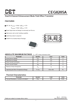CEG8205A Datasheet PDF Chino-Excel Technology