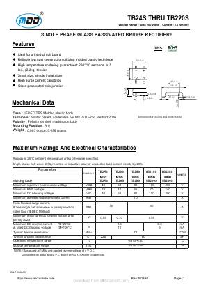 TB26S Datasheet PDF Jiangsu Yutai Electronics Co., Ltd