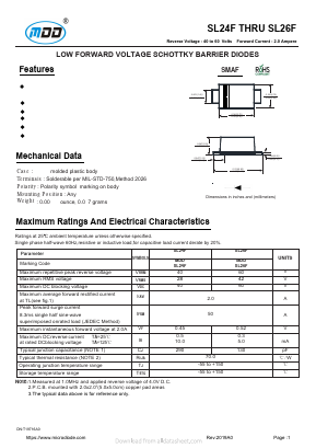 SL26F Datasheet PDF Jiangsu Yutai Electronics Co., Ltd