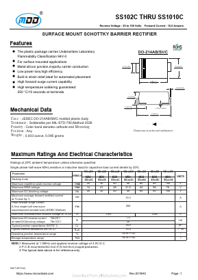 SS1010C Datasheet PDF Jiangsu Yutai Electronics Co., Ltd