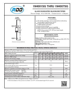 1N4001SG Datasheet PDF Jiangsu Yutai Electronics Co., Ltd