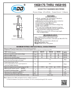 1N5818S Datasheet PDF Jiangsu Yutai Electronics Co., Ltd