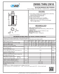 2W01 Datasheet PDF Jiangsu Yutai Electronics Co., Ltd