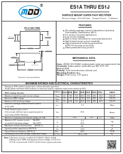 ES1A Datasheet PDF Jiangsu Yutai Electronics Co., Ltd
