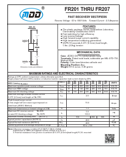 FR202 Datasheet PDF Jiangsu Yutai Electronics Co., Ltd