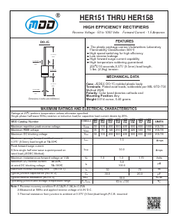 HER151 Datasheet PDF Jiangsu Yutai Electronics Co., Ltd